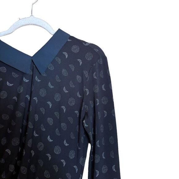 Modcloth Dress Womens Large Multicolor Moon Phases Print Peter Pan Collar - Picture 3 of 9